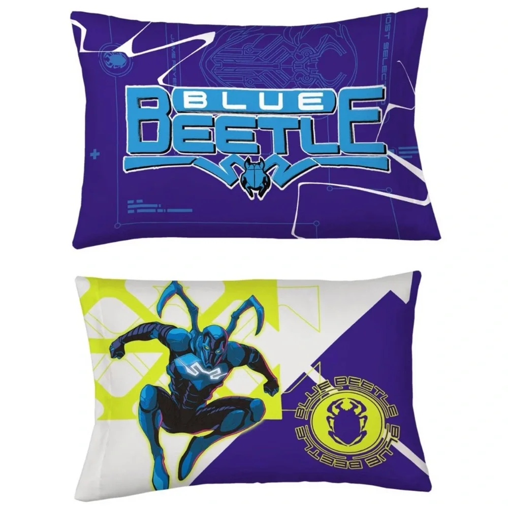 Franco WB Blue Beetle Kids Bedding Comforter and Sheet Set, 5 Piece Twin Size